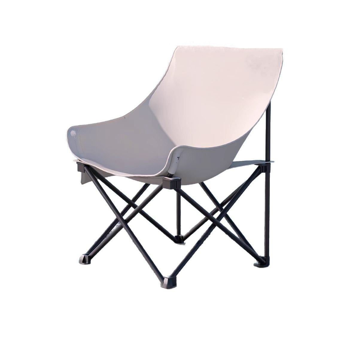 春季露营装备高背月亮椅户外三挡月亮椅躺椅休闲折叠椅子碳钢桌子白底实物图