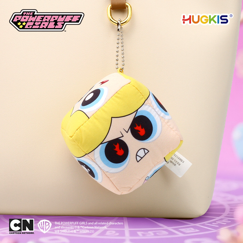 正版飞天小女警毛绒挂件卡通公仔方块表情骰子新奇特玩偶包包挂饰详情图2