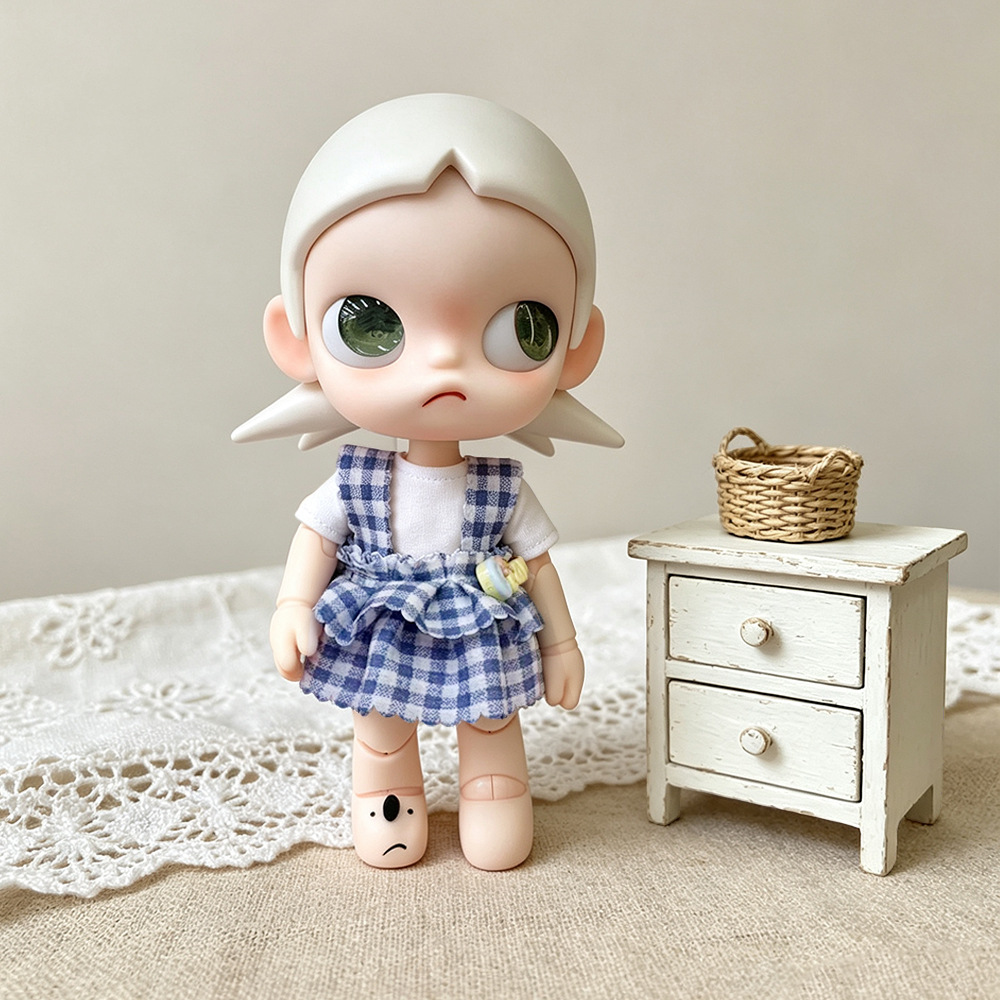 zsiga baby dress plaid skirt bow set 10cm baby dress wholesale long-leg KT baby dress mini doll dress-up details Picture