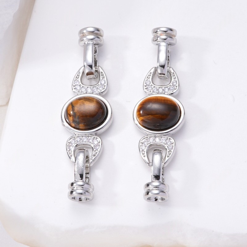 Pearl necklace clasp, retro court style, natural stone handcrafted end clasp, parent-child clasp, sweater chain diy accessories details Picture