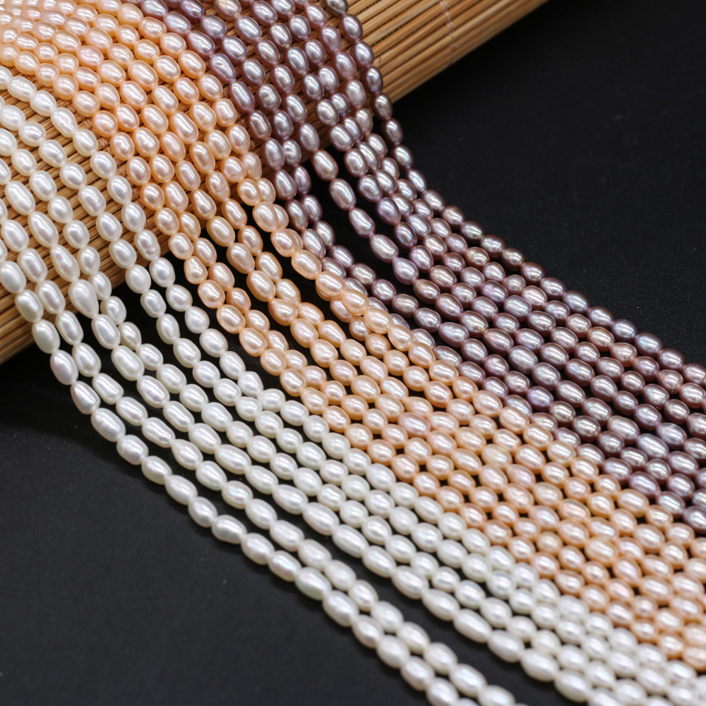Exquisite natural freshwater pearl rice beads DIY jewelry accessories, handcrafted jewelry necklaces, semi-finished product production and wholesale