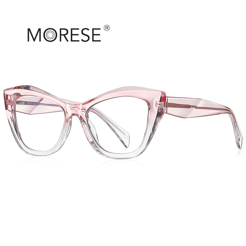 TR90 anti-blue light glasses 2197 thick frame texture imitation board optical frame cat-eye ins style women's fashionable flat light glasses Specification image
