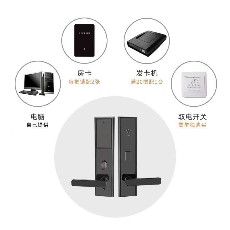 新款酒店门锁宾馆锁民宿公寓感应锁磁卡锁木门电子卡锁酒店刷卡锁细节图