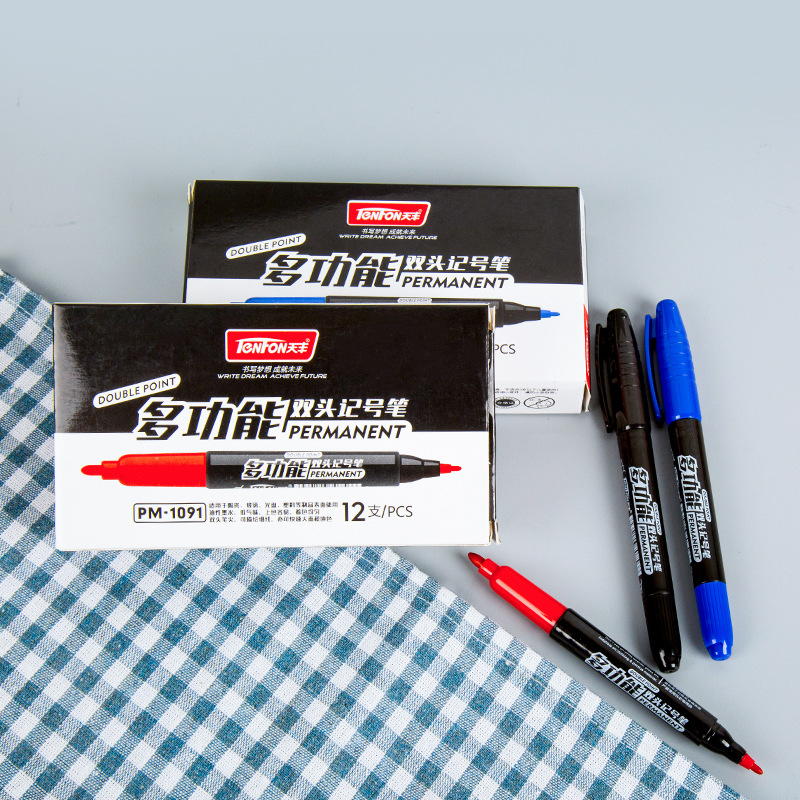 Factory direct supply of double-headed marker pens, oil-based markers, Tianfeng 1091 small marker pens Specification image