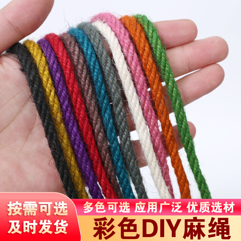 DIY dyed rope style colorful hemp rope cat climbing frame, colorful hemp rope diy kindergarten environmental creation retro decoration details Picture