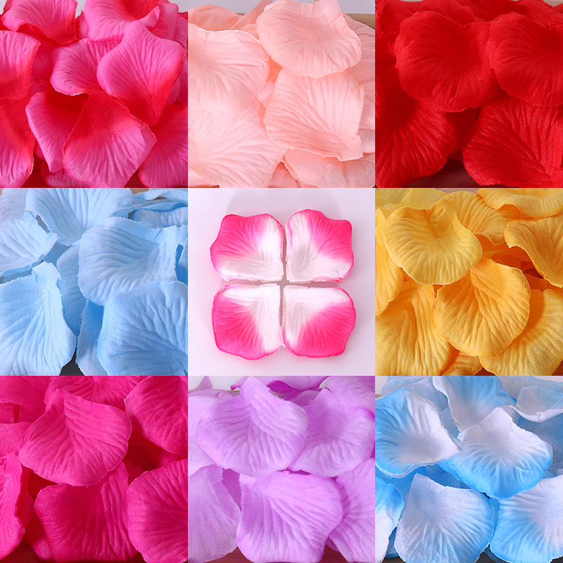 1000片玫瑰花瓣 仿真手抛花瓣婚庆婚房求婚表白场景布置