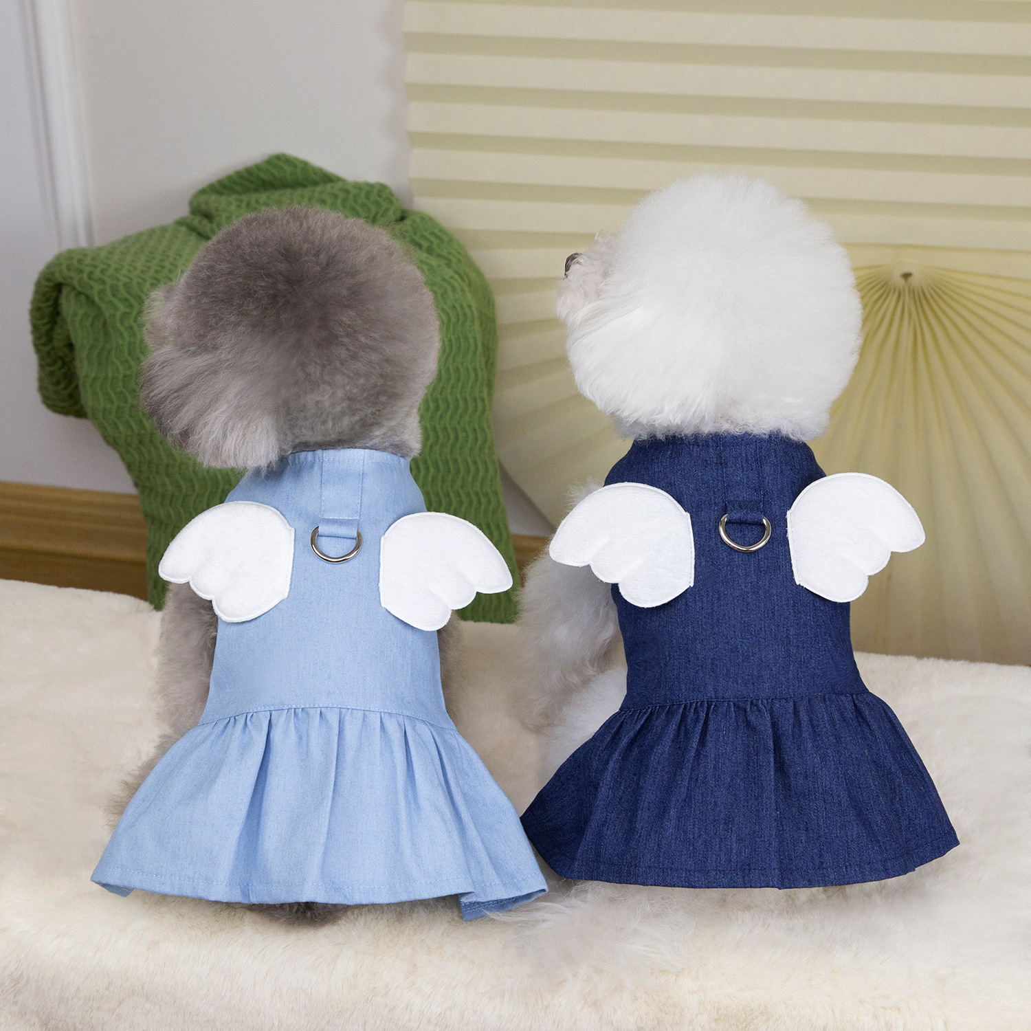 新款狗狗衣服春夏猫咪裙子小型犬宠物衣服守护天使牵引裙