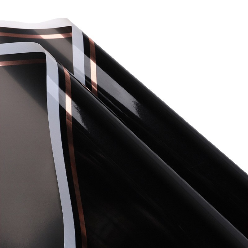 罗兰 烫金世界之窗鲜花包装纸防水opp膜礼物花店花束包花材料批发白底实物图