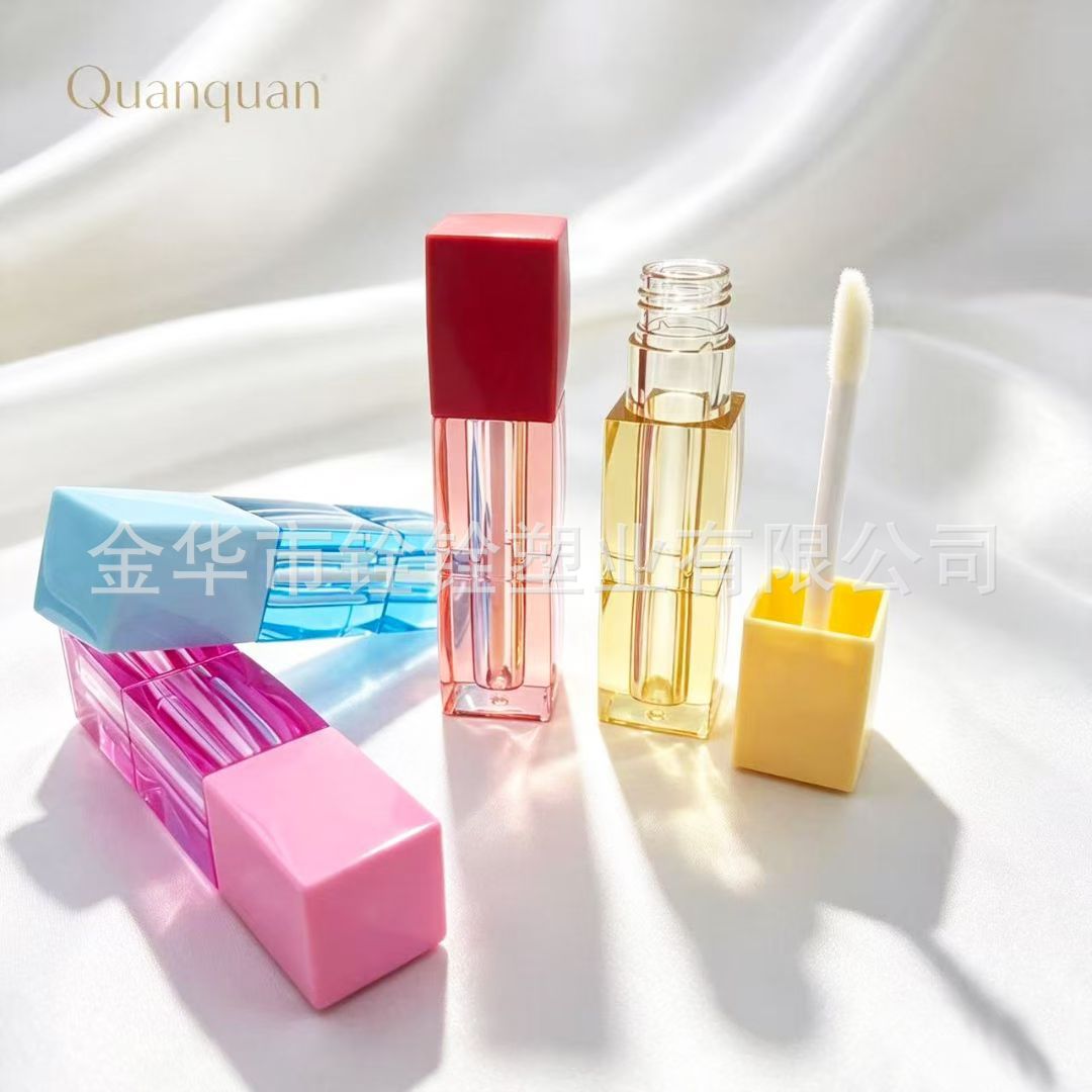 LG34 Lip gloss empty tube 4ML Square lip gloss and lip gloss bottle cap Cosmetics packaging material wholesale factory customization details Picture