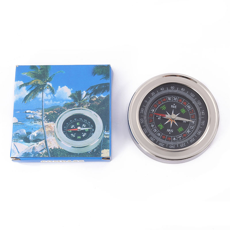 Cross-border stainless steel compass, outdoor equipment, adventure, mountain climbing and camping compass, retro classic luminous compass