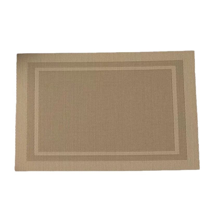 跨境特斯林欧式现代简约对角西餐垫pvc编织单双框桌巾餐桌垫餐垫白底实物图