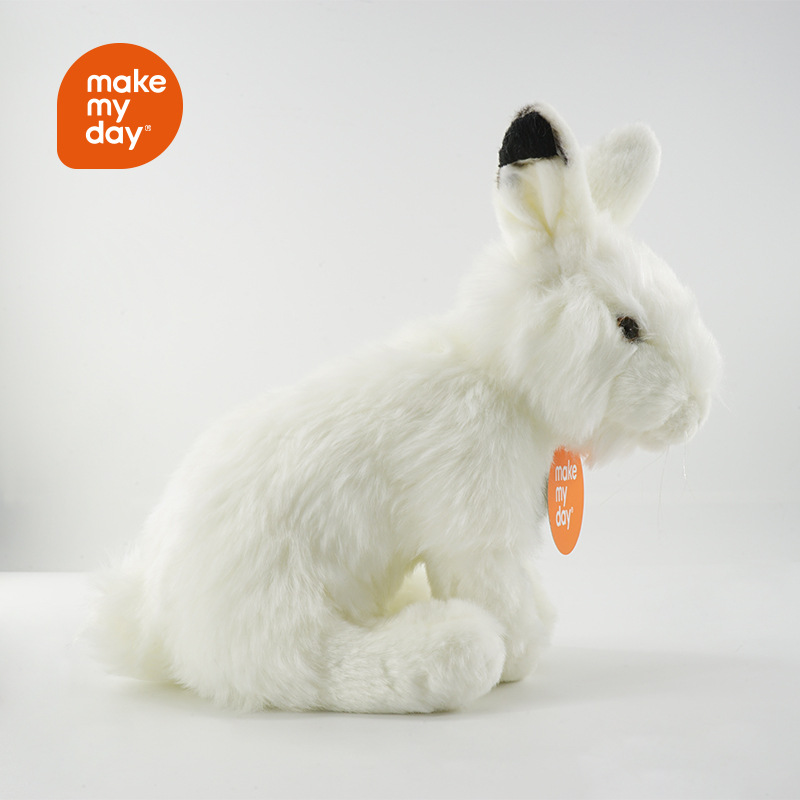 Simulated little rabbit plush toy animal model, cute rabbit doll, soothing cloth doll, sleeping pillow Specification image