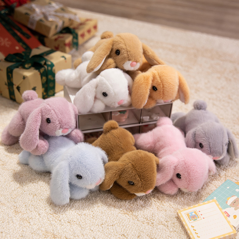 Super cute simulation ear-hanging Xiangxiang Rabbit plush toy, birthday gift for girls, office healing palm treasure, cross-border wholesale