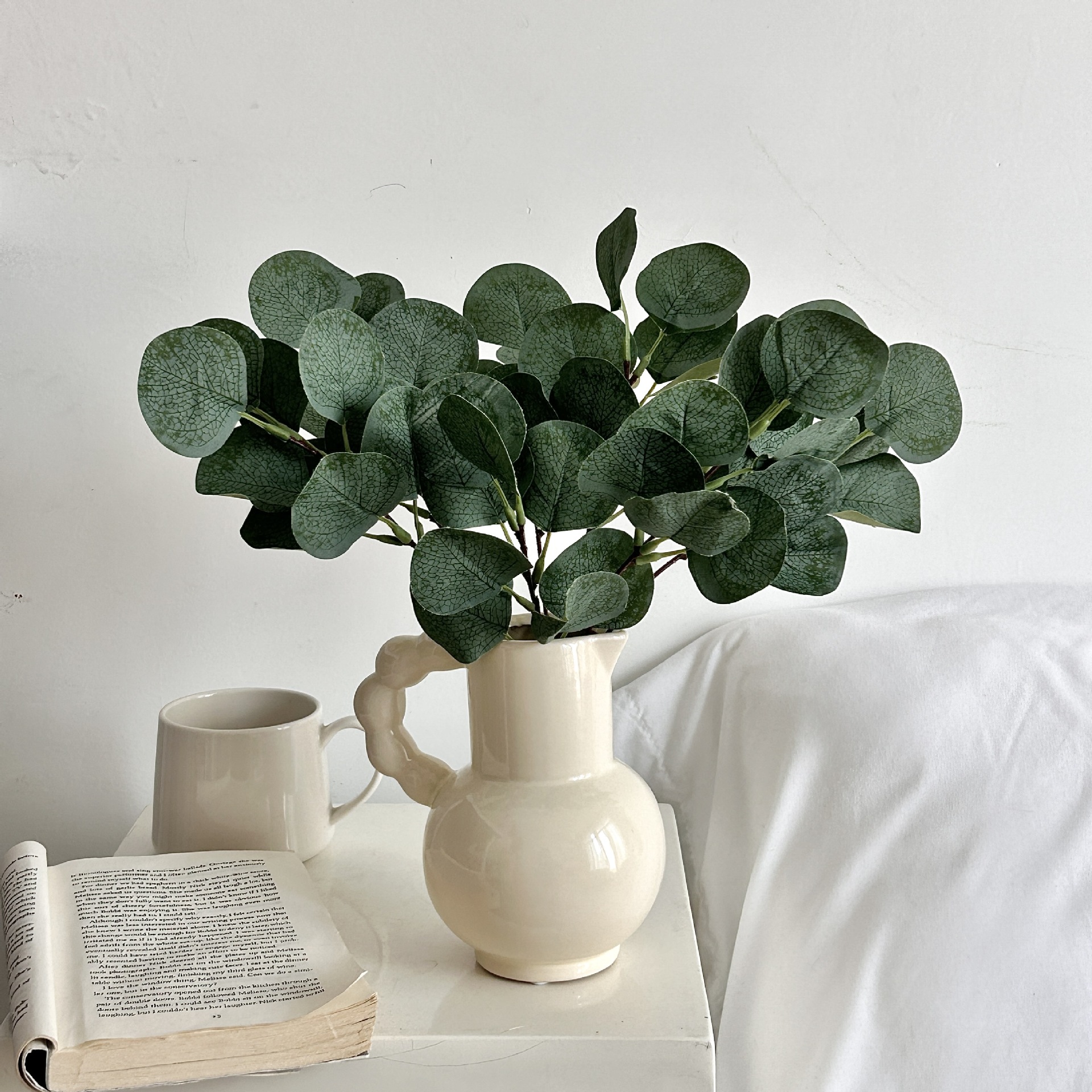 仿真尤加利带果金钱叶苹果叶diy装饰仿真植物跨境亚马逊厂家批发产品图