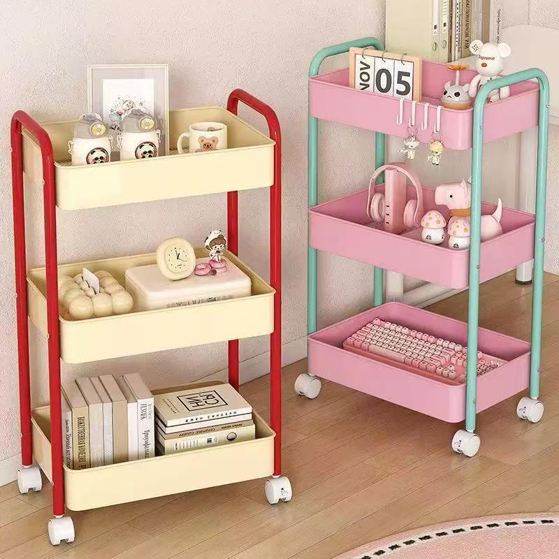 Trolley rack, kitchen floor-standing multi-layer mobile bookshelf, snack storage rack, bathroom bean curd rack details Picture