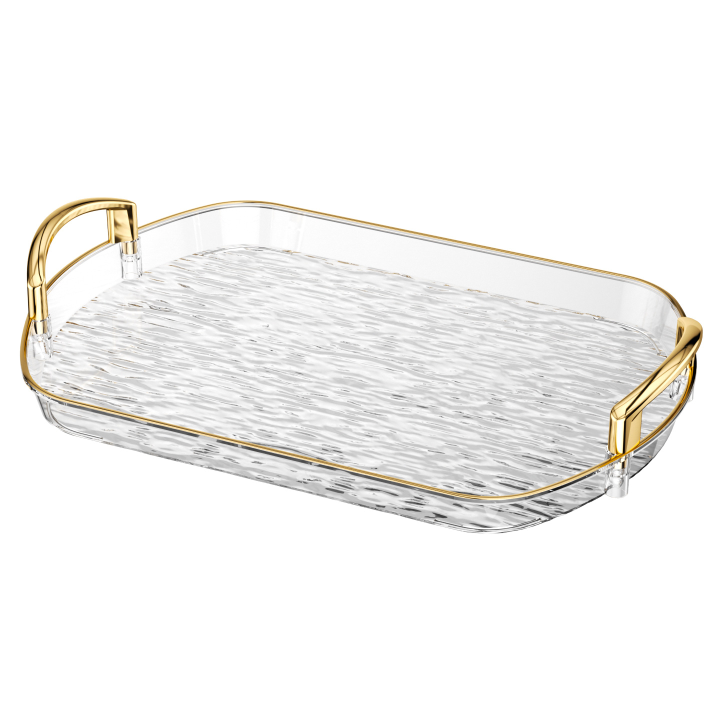 Light luxury plastic tray with handle, double ears, high-end household tea tray, dinner plate, commercial restaurant thickened large plate Item Picture