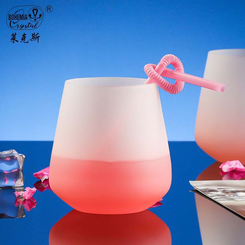 Czech Lexus InS-style gradient frosted crystal cup, simple household water cup, high appearance level crystal cup wholesale