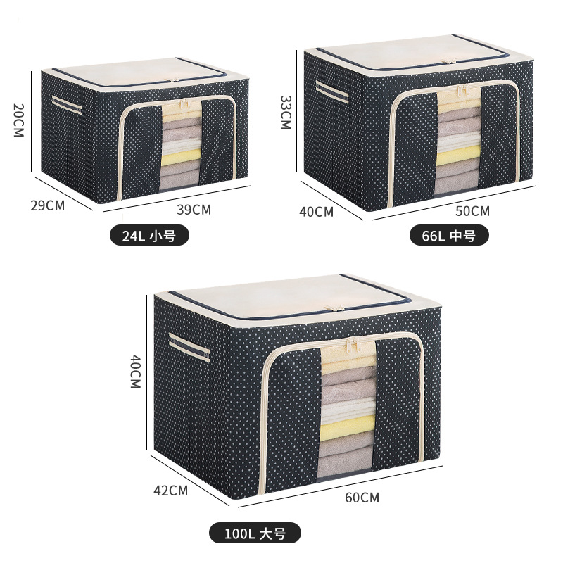 Caja de almacenamiento de ropa tela oxford impermeable al agua y a la humedad armario plegable transparente colcha de polvo caja de almacenamiento mudanza Application Scenario