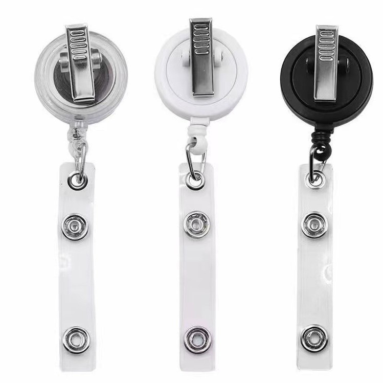 Amazon's best-selling 360-degree rotating telescopic pull-up buckle, alligator clip leather strip buckle, 3.2cm certificate tag hanging telescopic buckle Specification image