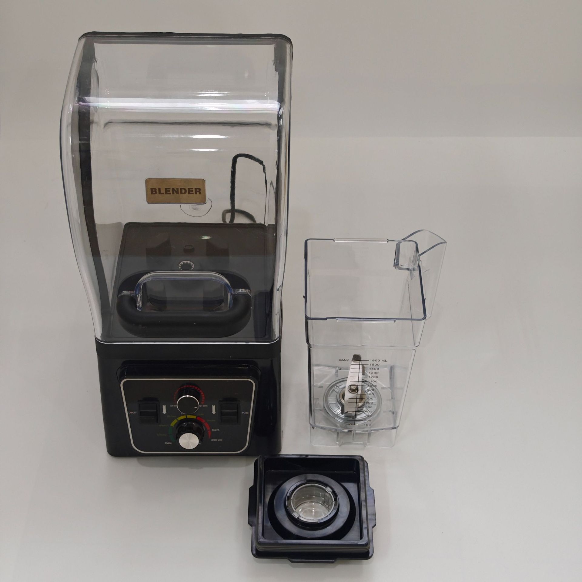 Super Crest沙冰机商用奶茶店料理机静音带罩碎冰机家用榨果汁机 Item Picture