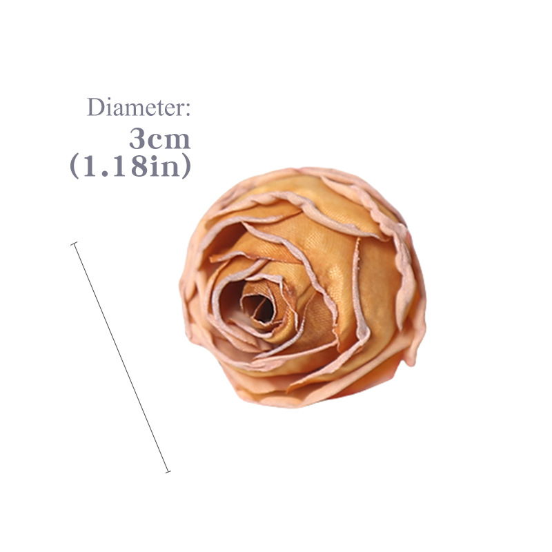 Ins风焦边小乔仿真玫瑰花头韩系DIY发饰头花胸花配件婚庆花艺装饰白底实物图