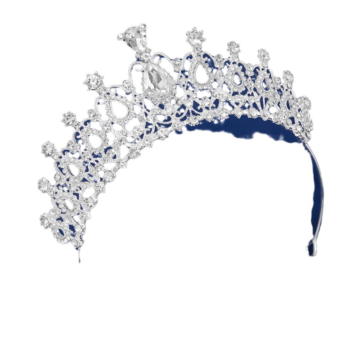 European and American wedding bride's crown headwear, crystal wedding hair accessory, wedding dress, studio queen's hair crown, crown hair band Item Picture