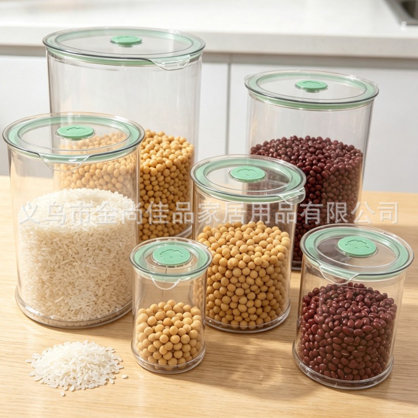 家用直筒透明储物罐Storage jar家用防虫潮大容量五谷杂粮密封罐详情图2