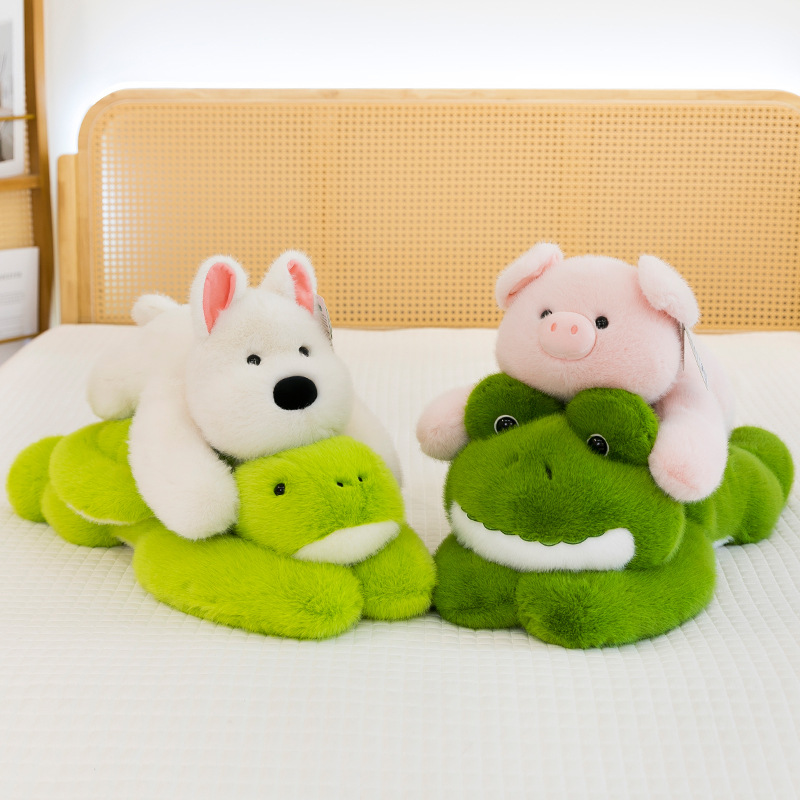 Paomeng West Highland plush toys, girls' sleeping frog cushions, turtle sofa cushions, paomeng sleeping pillows, pink pig figurines