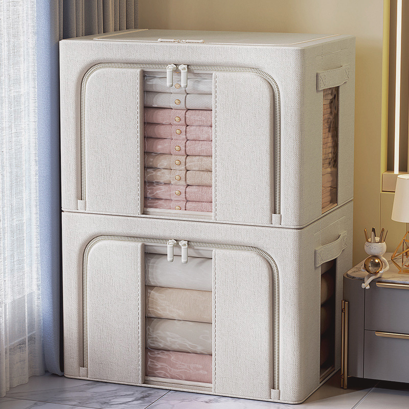 抗菌布艺收纳箱衣服整理储物箱家用可折叠特大号卧室衣柜专用收纳