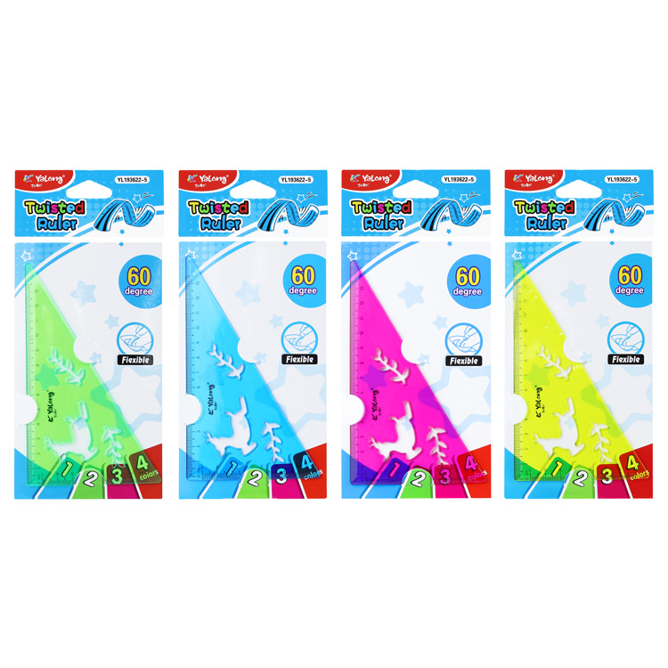 Yalong Cross-border's best-selling plastic right-angled triangle multi-color school straightedge measuring tools Specification image