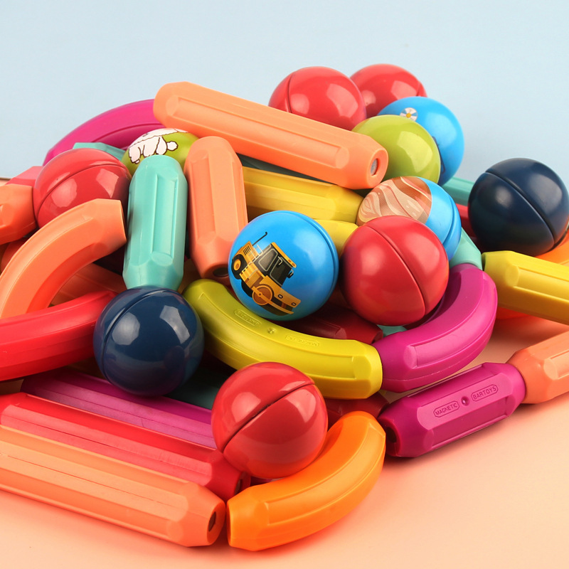 Cross-border exclusive magnetic rod custom processing, short magnetic rods, versatile building blocks, jigsaw puzzles, toys, building blocks, Qianman plastic Specification image