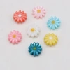 DIY jewelry accessories, natural shell hand-carved sunflowers, multi-color through-hole hairpins, earrings and pendants wholesale Item Picture