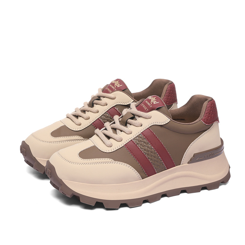 Genuine leather thick-soled height-increasing versatile casual sports shoes 2025 new bestseller soft-soled non-tiring to the feet Forrest Gump women's shoes Item Picture