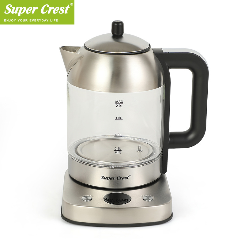 قارورة المياه الجديدة العابرة للحدود (Super Crest) التي تحتوي على زجاج شفاف من غلاية المياه الحرارية الكهربائية
