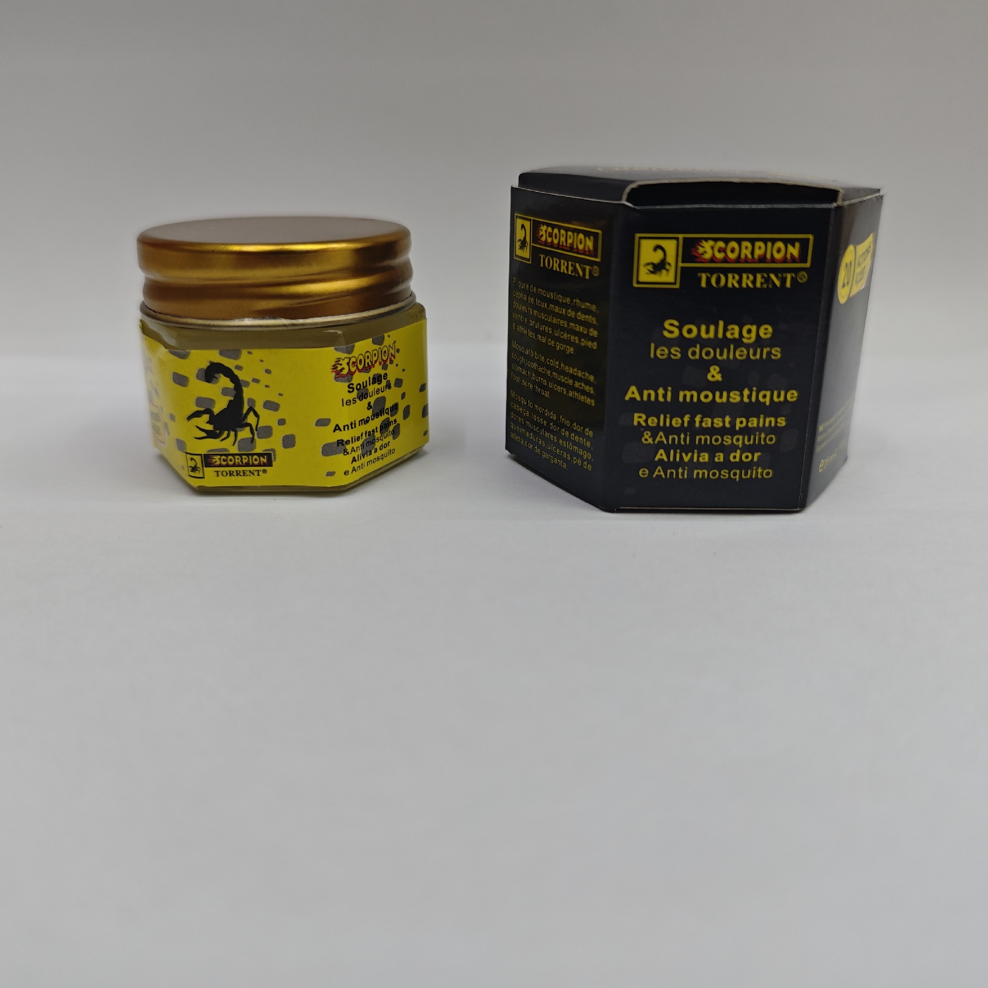 Only available in cross-border scorpion ointment cans for mosquito repellent, cooling, heatstroke prevention, itch relief, refreshing and brain-boosting plant fever-generating mint ointment 19g Specification image