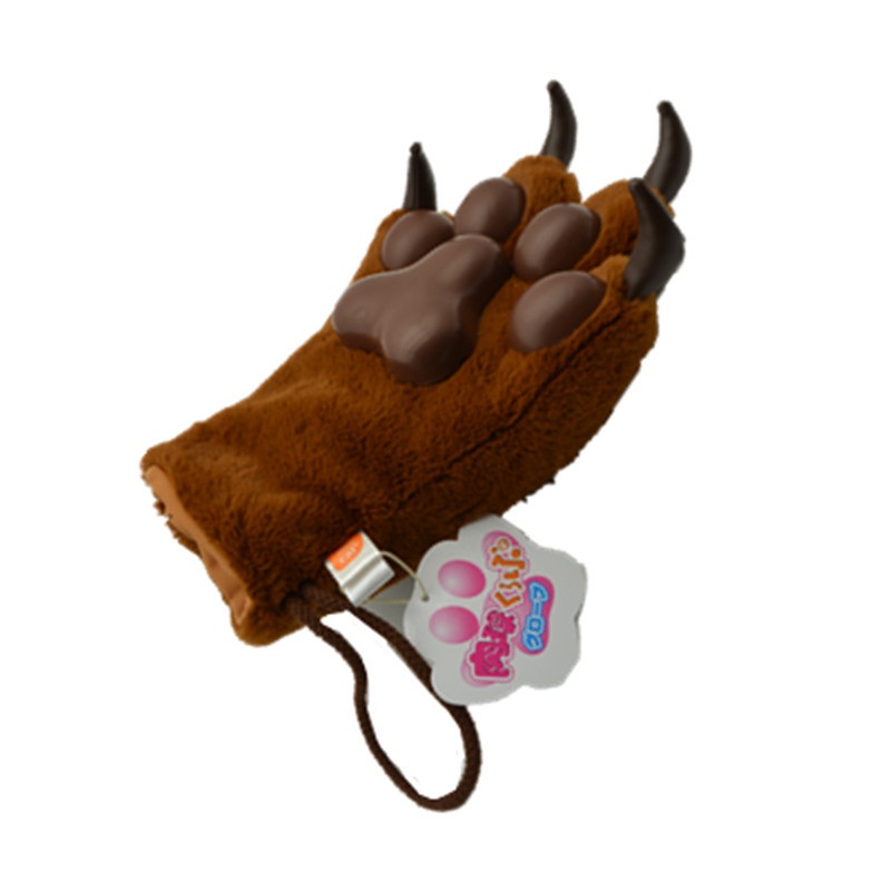 仿真老虎爪子手套玩偶黑熊毛绒礼物儿童动物玩具道具恐龙熊爪造型