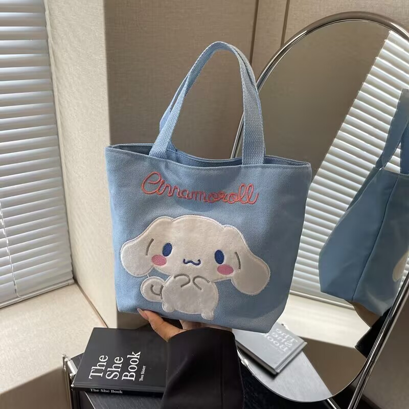 Sanrio Melody Big Eared Dog Canvas tote Bag, hand-held bag, student bento Bag, Lunch Box Bag, Summer export Edition Specification image