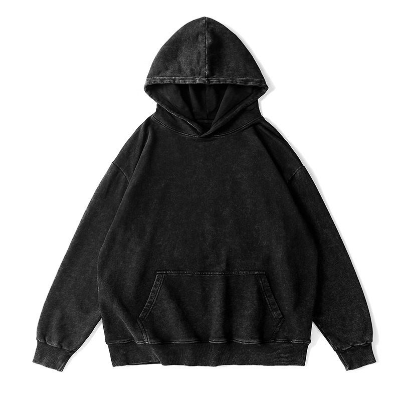 Cross-border European and American size 360G loop washed and aged hoodie, a trendy brand American retro OVSIZE hoodie for men Specification drawing