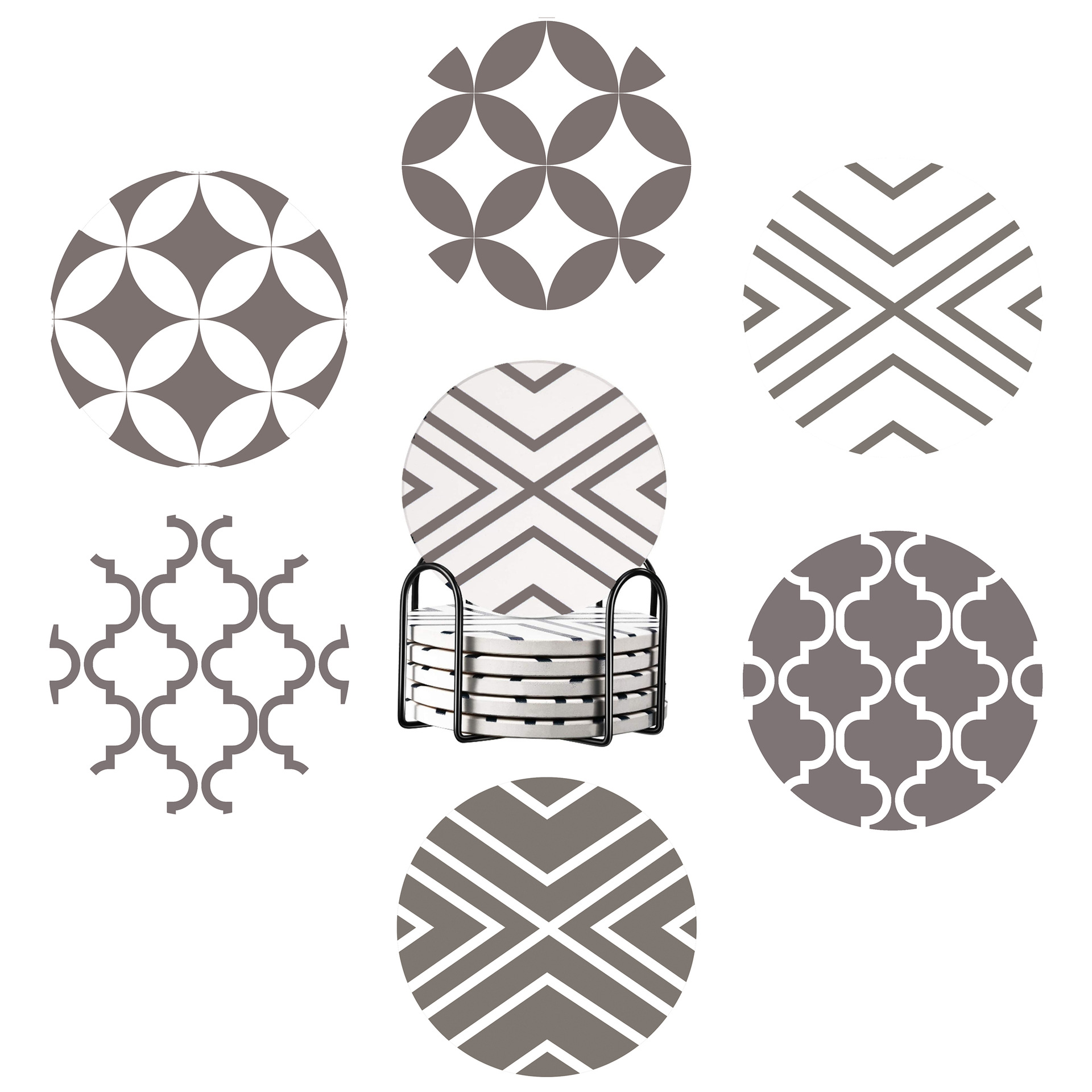 源头工厂陶瓷杯垫圆形方形白坯定制浮雕吸水软木汽车杯垫隔热锅垫产品图