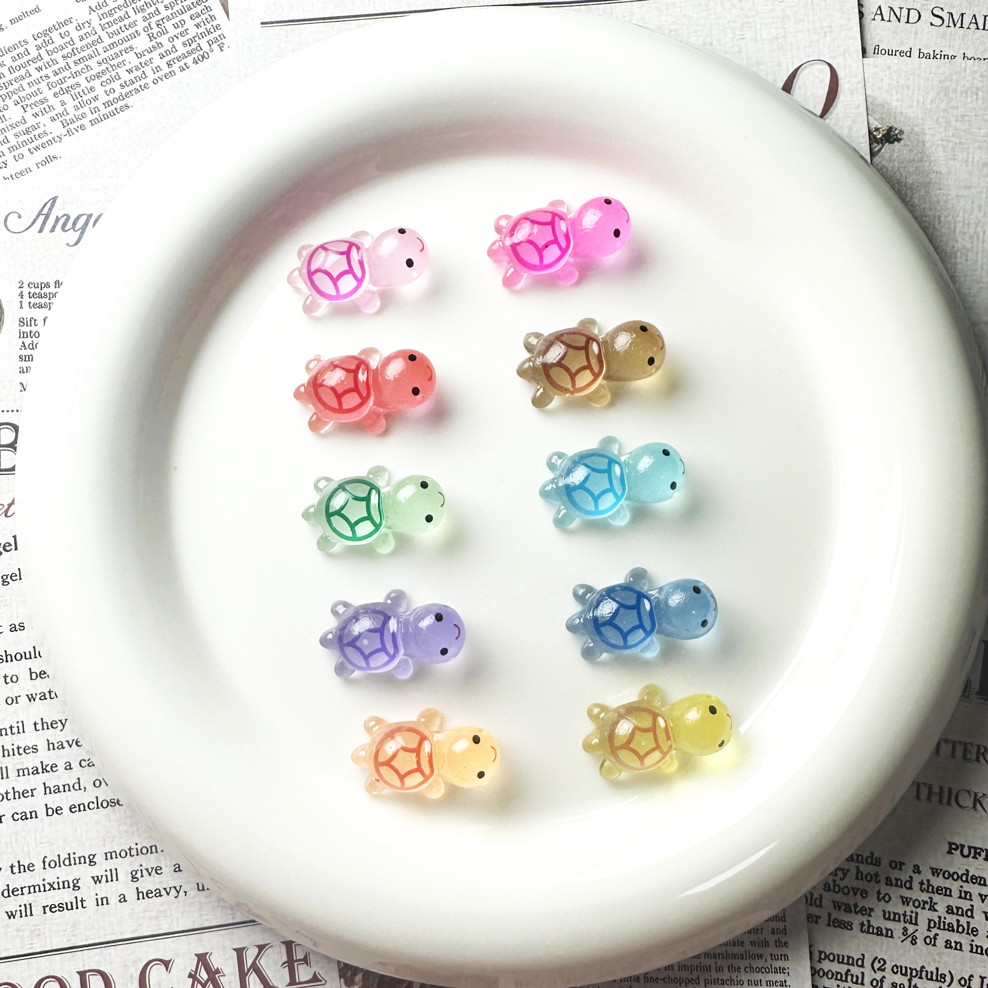 新款夜光大乌龟树脂配件列手工diy材料手机壳冰箱贴头绳发饰贴