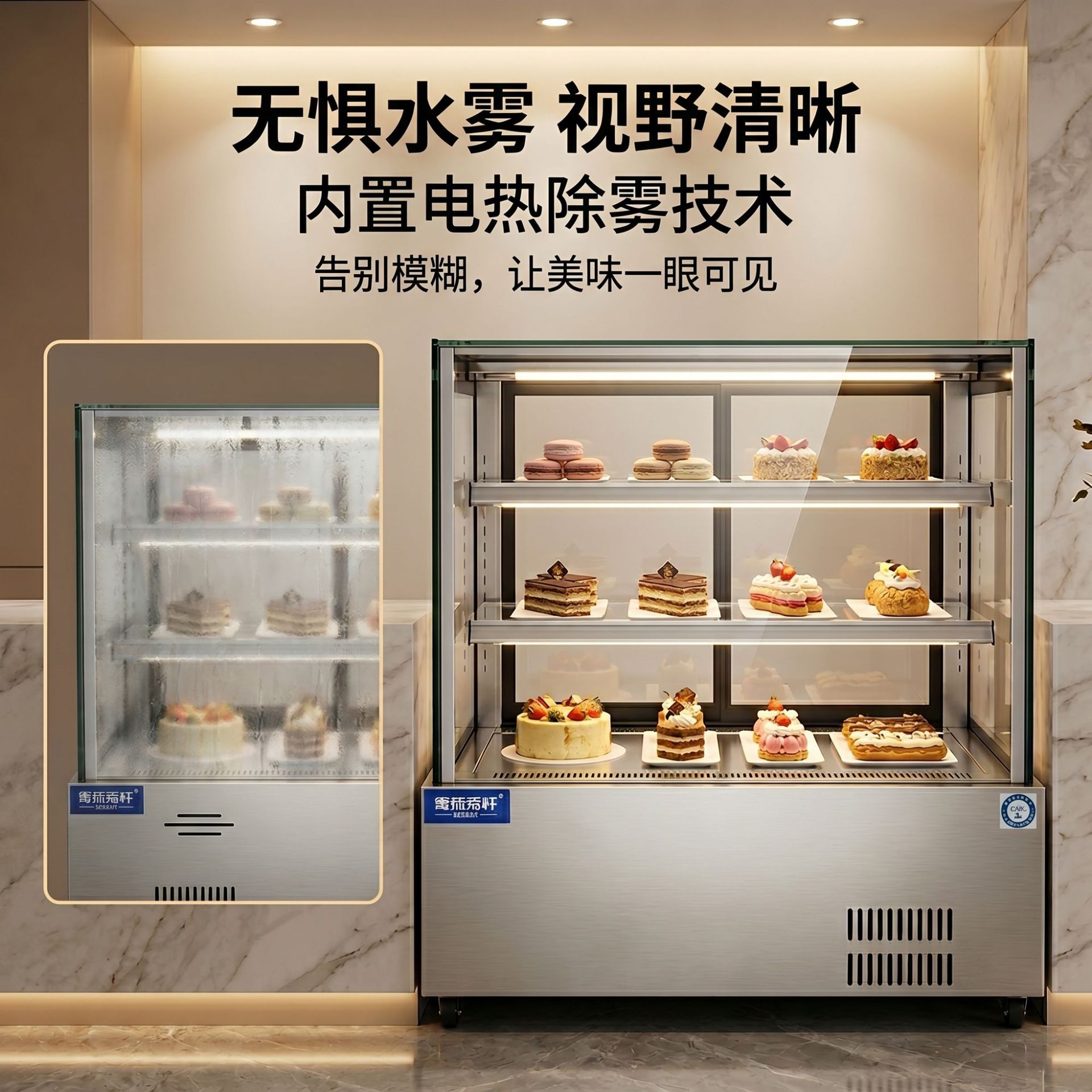 商用蛋糕展示柜风冷无霜烘焙店西点甜品冷藏保鲜柜冷藏柜厂家直销 Specification image