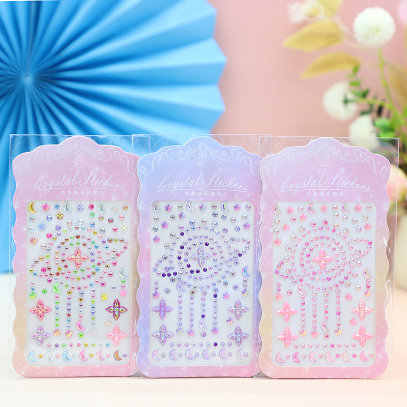 Children's stickers, gemstone, crystal, acrylic, diy diamond stickers, girls' decorative creativity, kindergarten reward stickers Application Scenario