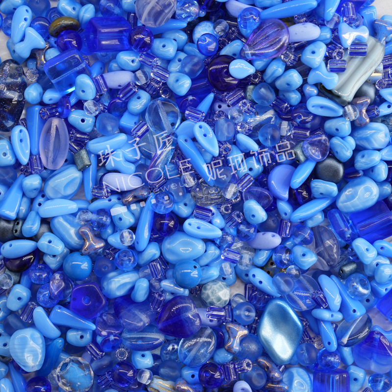 新款捷克玻璃珠preciosa多尺寸款式玻璃混珠多色系列250克装