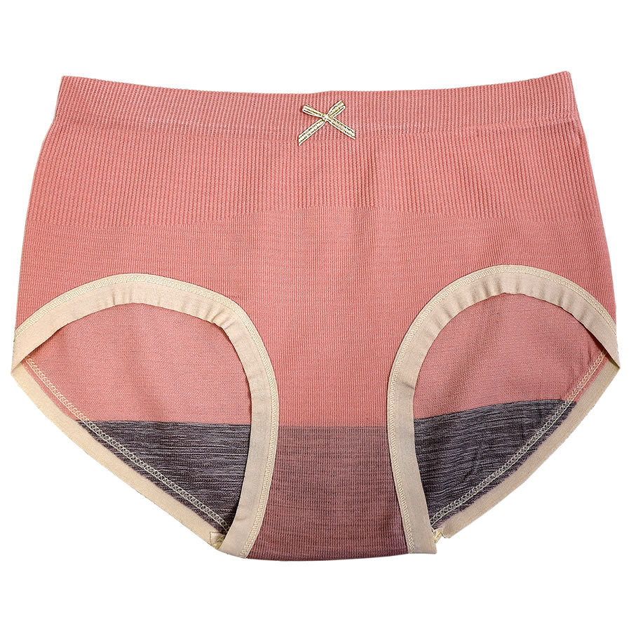 外贸无缝无痕女士内裤少女式中腰透气蝴蝶结性感舒适女生内裤批发白底实物图