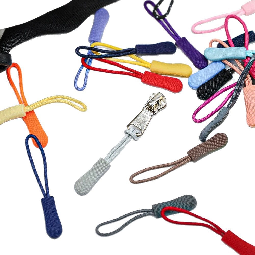 Detachable zipper head and tail ropes injection-molded as one piece, anti-slip clothing and bag decoration accessories, zipper rope pendant Item Picture