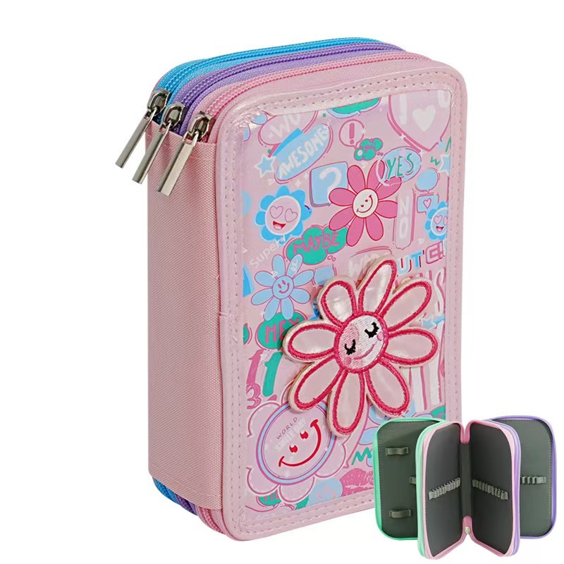2026 New 48-color Oxford cloth student drawing large-capacity colored pencil case, art storage pencil case Specification drawing