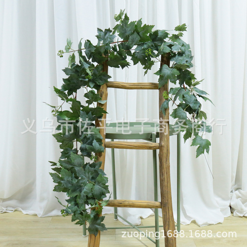 仿真葡萄藤软装植物壁挂庭院人造藤蔓家居空调管道装饰绿植细节图