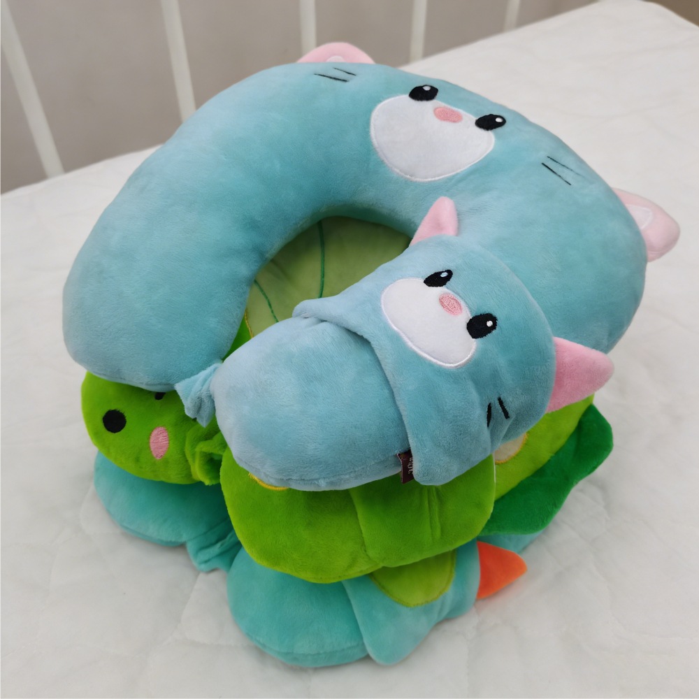 卡通PP棉颈枕可爱软U型枕便携式可拆洗旅行颈椎枕成人儿童通用