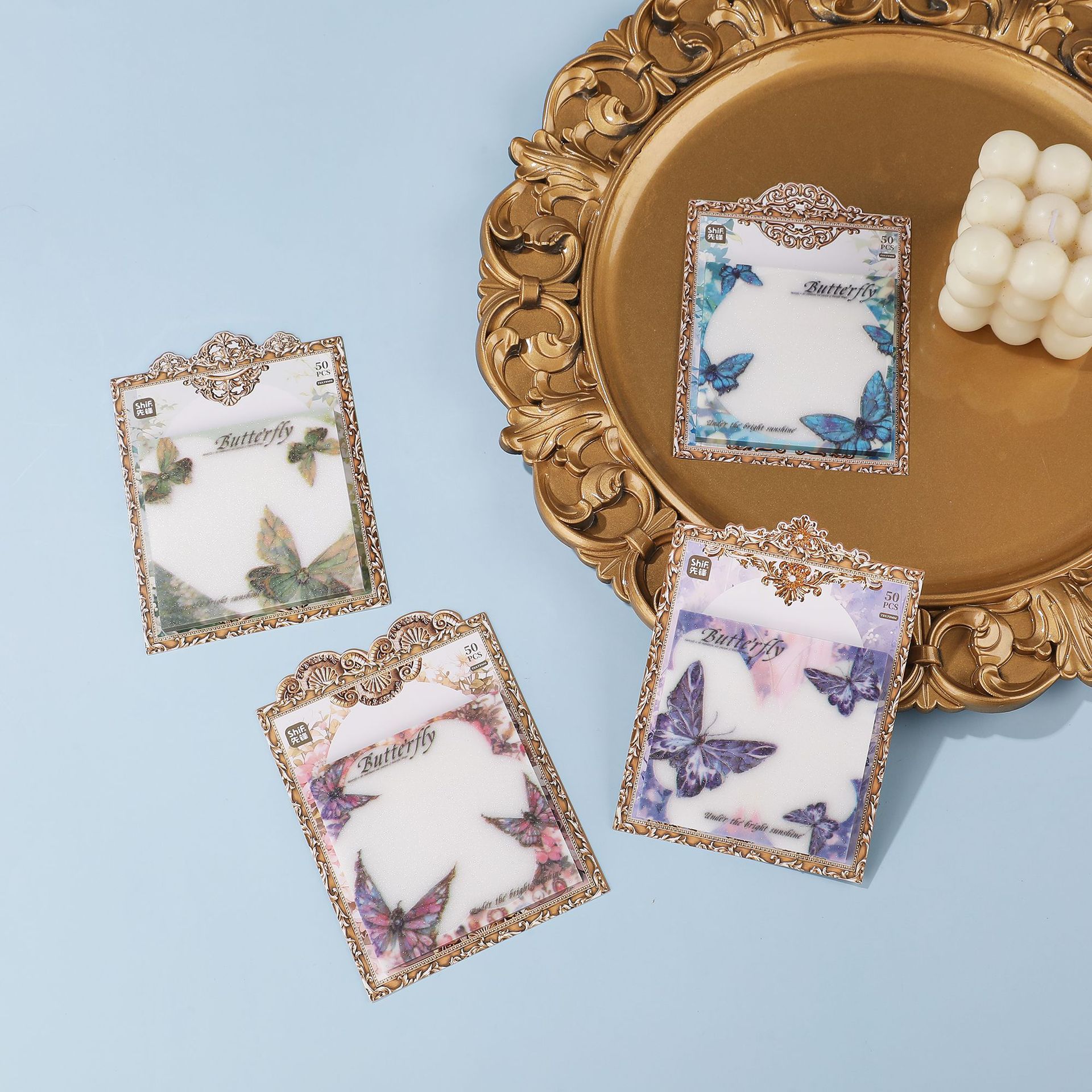 Pioneer 8687 Flash Print Sticker Card Sticky Note 3*3*50 pages N times Sticker can be used to write study notes, comments and diaries Item Picture