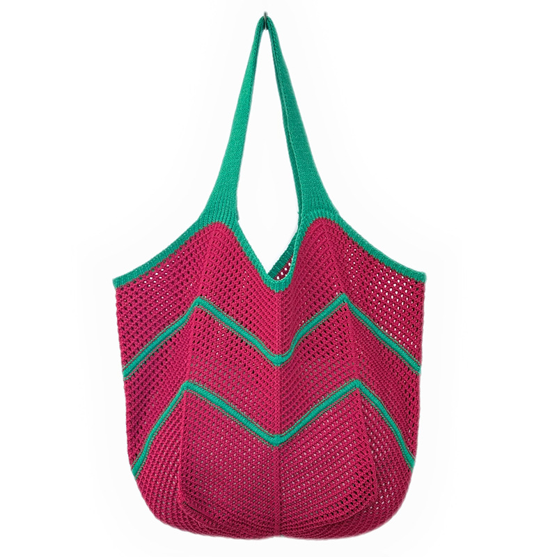 Casual large-capacity knitted bag for women 2025 new style, trendy, versatile and stylish single-shoulder bag, fashionable tote woven bag Item Picture